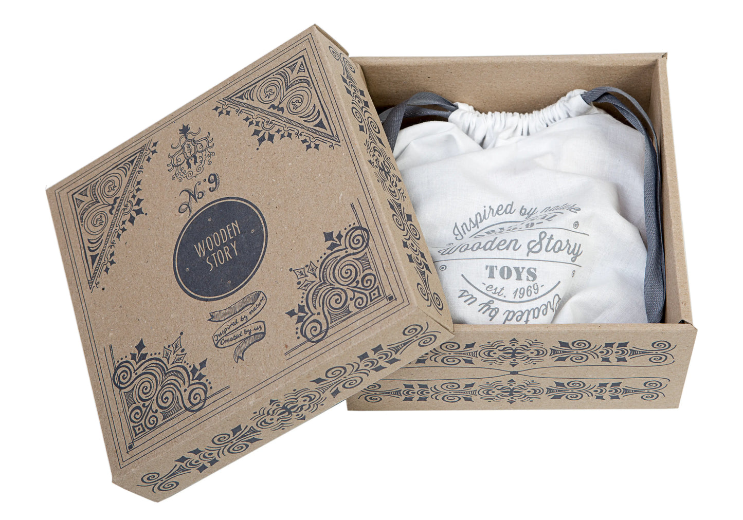 Blocchi da costruzione in legno Montessori Toy Tower Natural