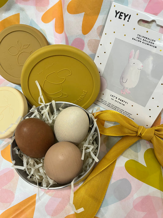 Uova sonagli in legno set da 3