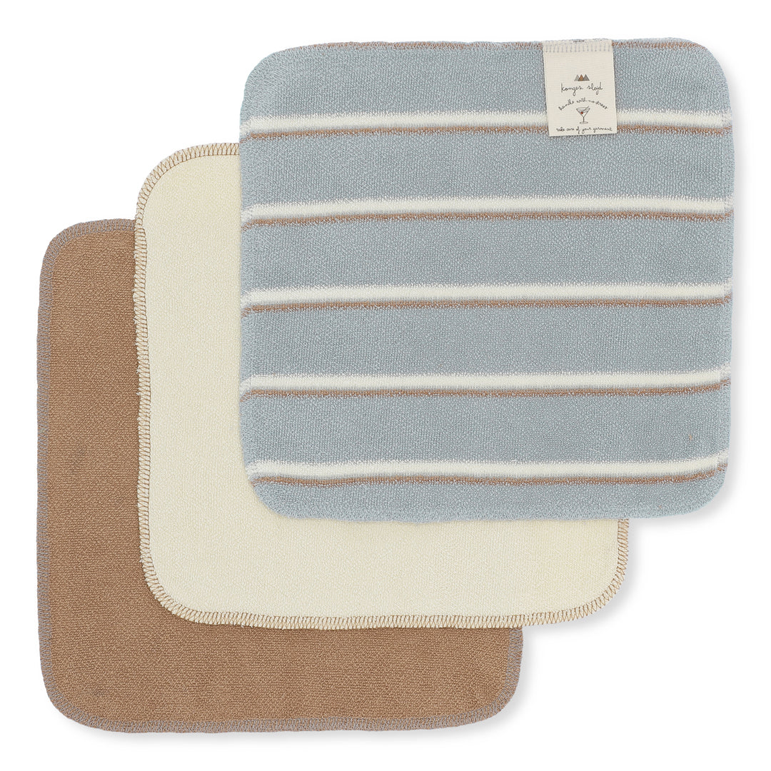 Set di 3 panni in spugna a righe vintage