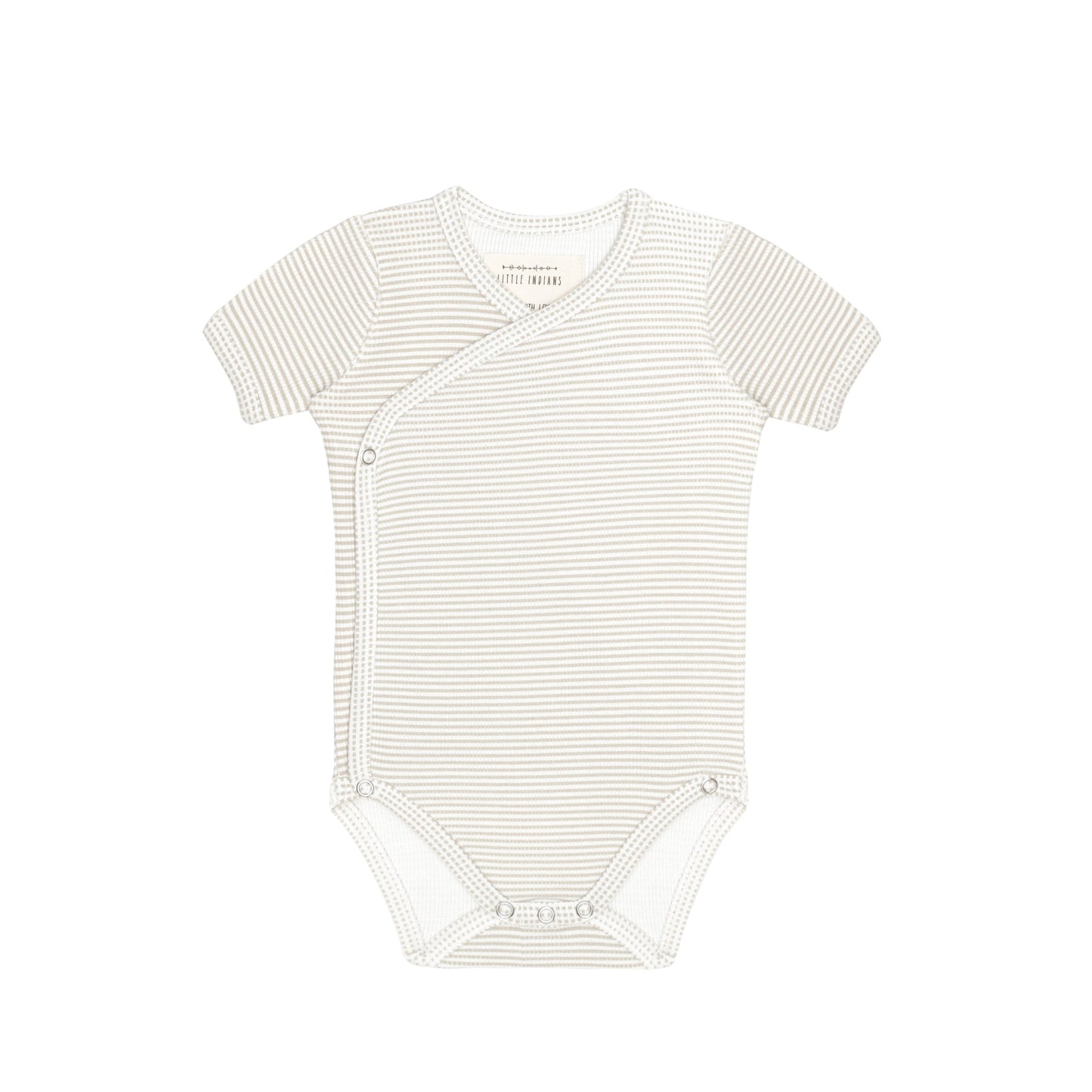 Short-sleeved wrap body gray striped 1-12 months