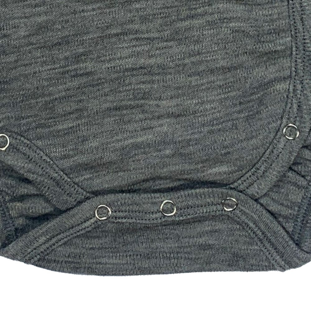 Merino Wickelbody Grau mit Schleife