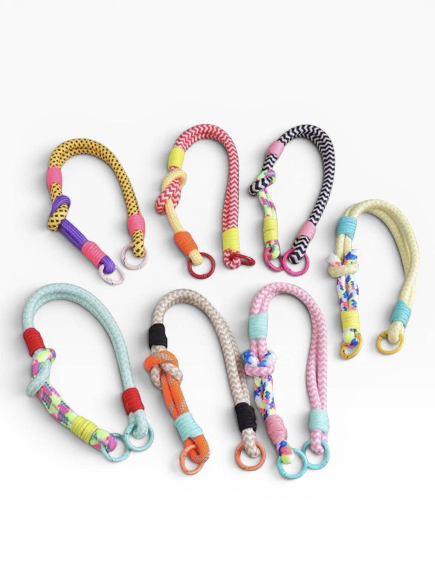Handyband & Taschenanhänger Chubby Rope Neongelb Rosa 💛🩷
