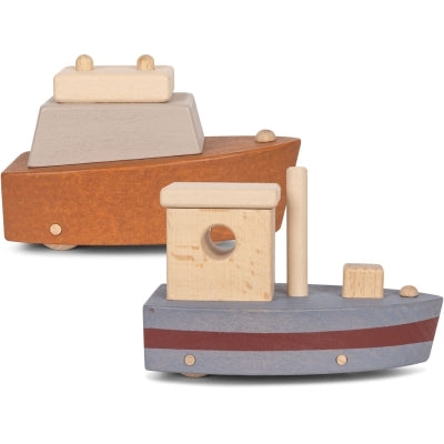 Holzschiffchen Set Fähre und Boot aus Holz