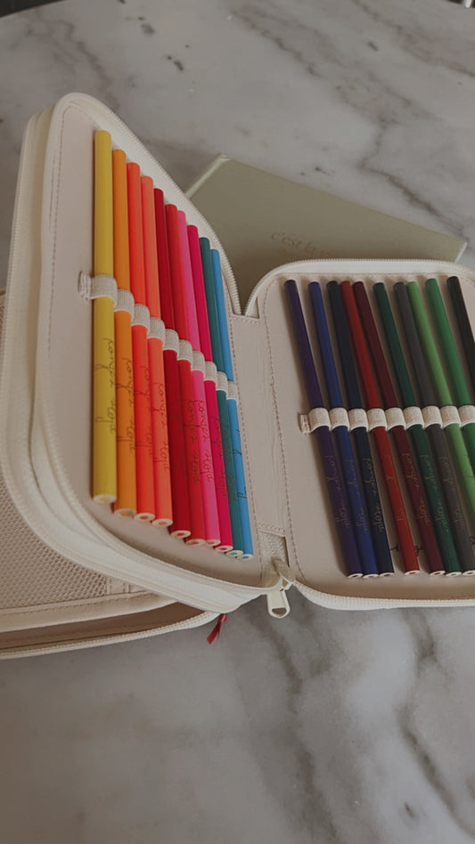 3-Fach Federmäppchen Clover 🐆🍒 befüllt