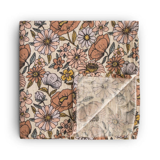 Muslin cloth Retro Flowers 120 x120