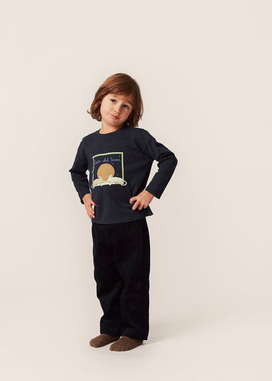 Casual corduroy trousers dark blue 2-6 years