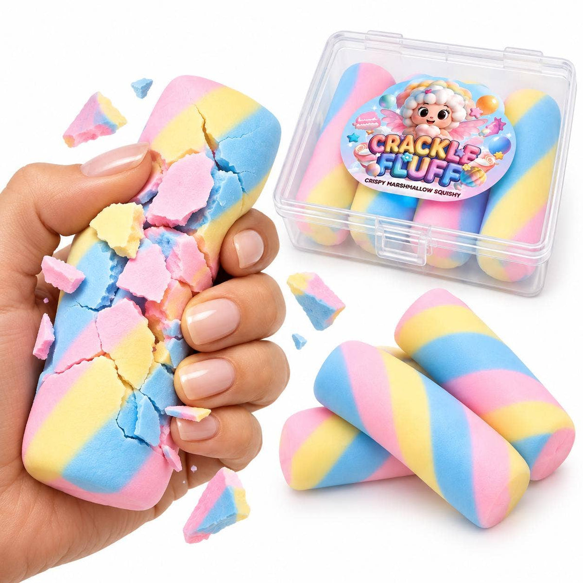Doppelter sensorischer Spaß pastellige Squishy Sticks mit knackiger Aussenhülle