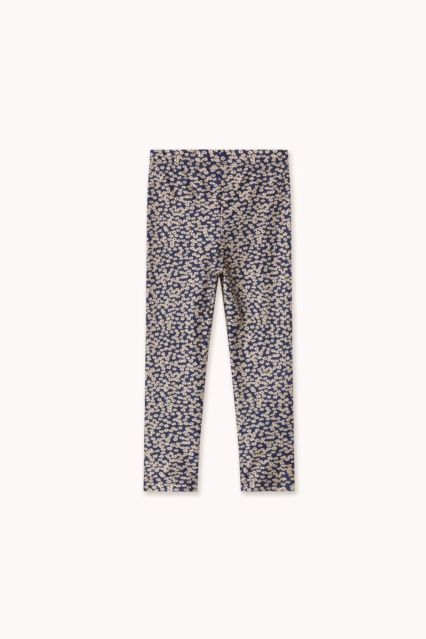 Small Flowers Shiny Leggings Navy