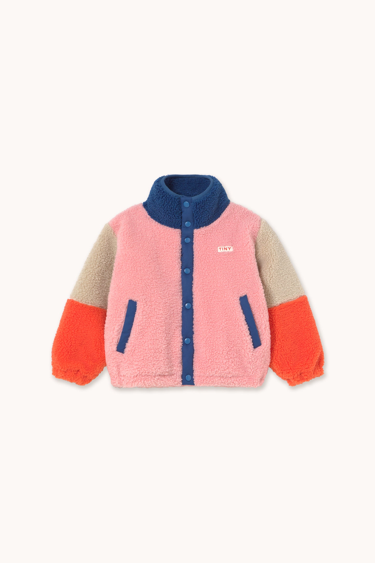 Tinycottons Color Block Polar Sherpa Jacket pink