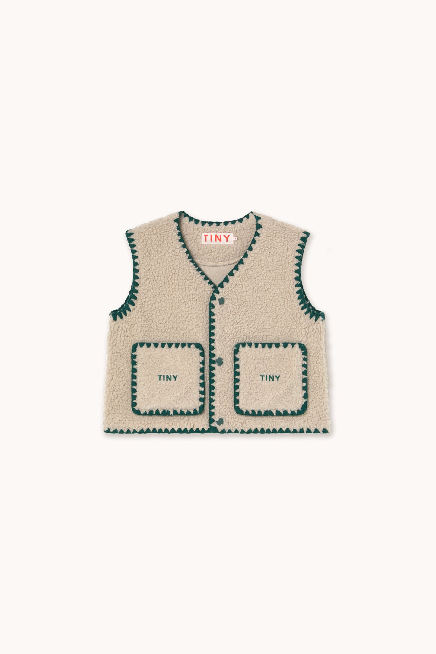 Tinycottons Sherpa Vest Dark Vanilla