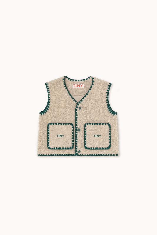 Tinycottons Sherpa Vest Dark Vanilla