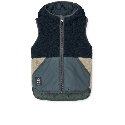 Kuschel Wende-Weste Diana Whale Blue Multi Mix