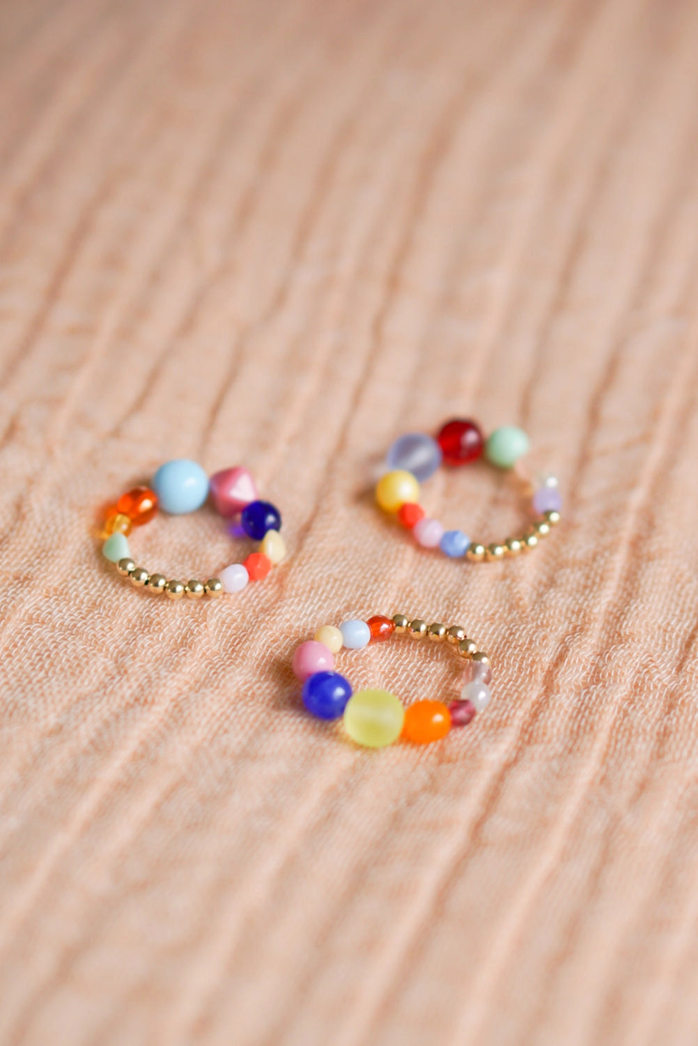 Anello BOULE Summer Edition Blu notte, rosa, turchese e arancione