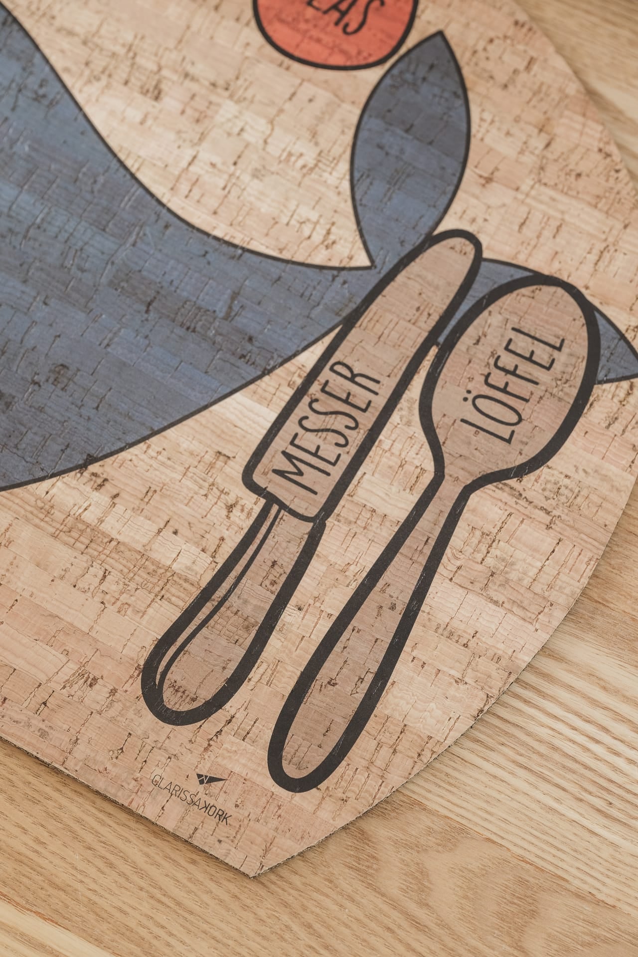 Singing Whale cork placemat 