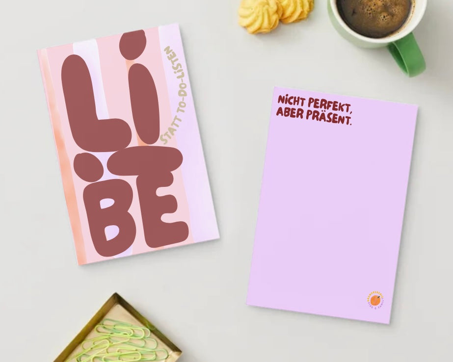 Vorher und Rückseite Nicht perfekt aber präsent MiniPoster für Mama