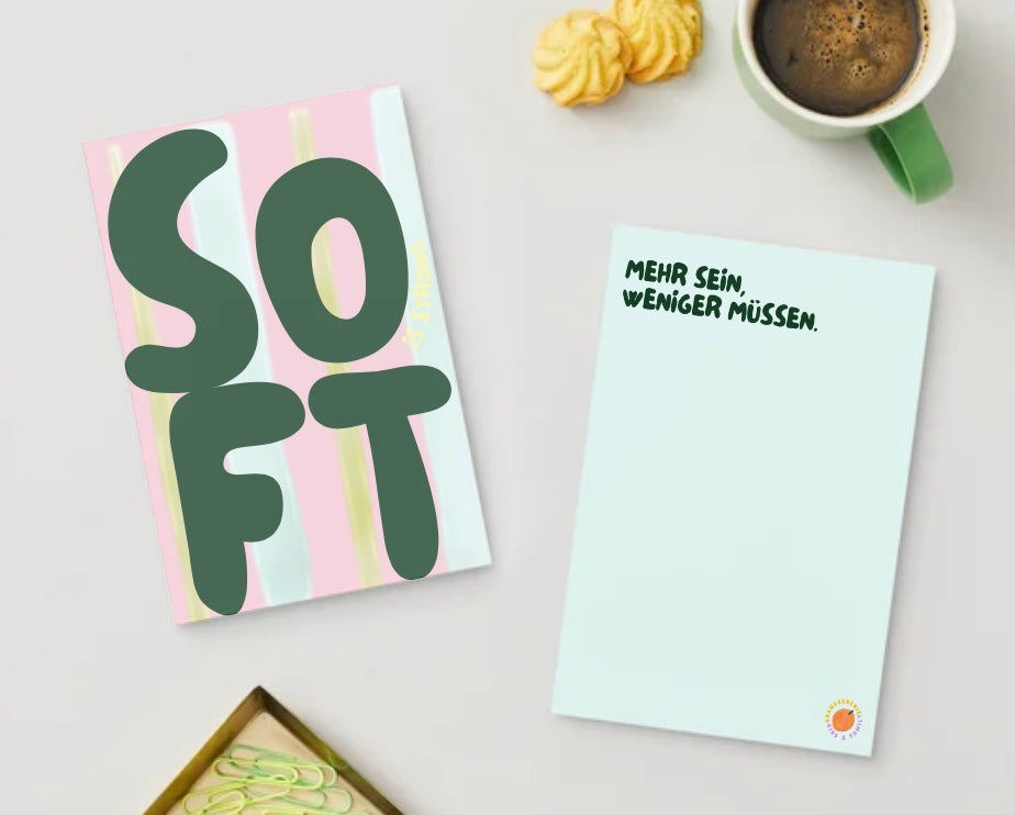 Mini Poster Mama Soft is strong Manifestationskarte Dekoration