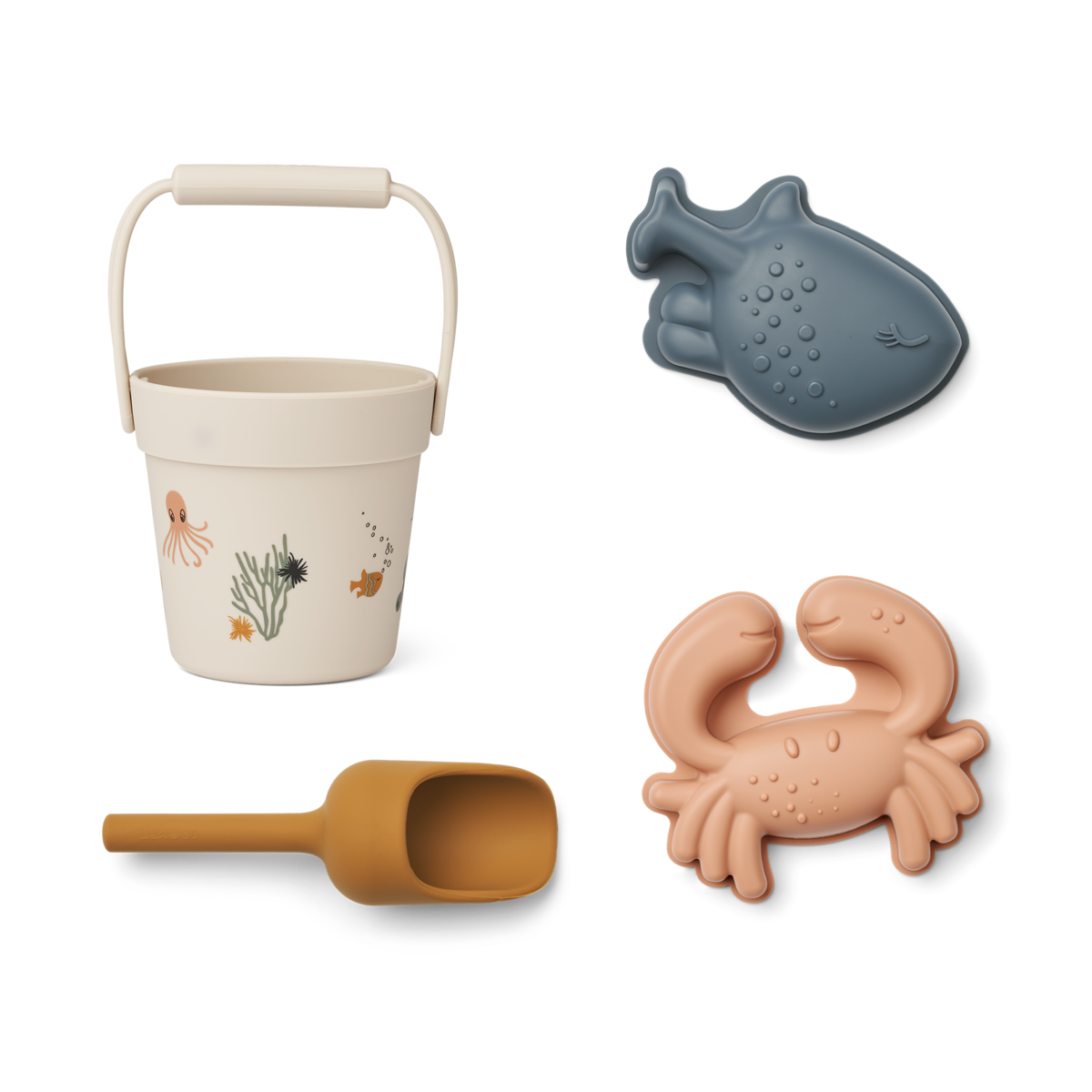 Mini sand play set sea creatures 4 pieces.