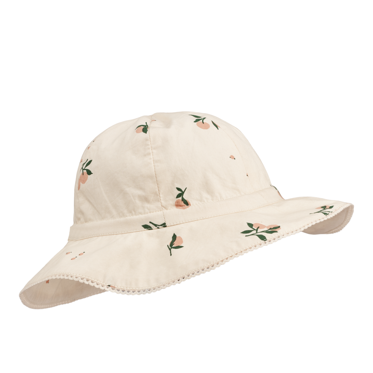 Norene sun hat with peach print 🍑