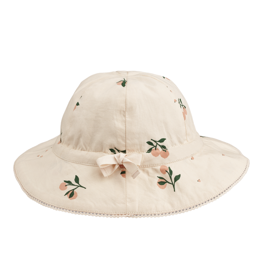 Norene sun hat with peach print 🍑