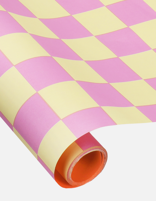 Geschenkpapier Ole Schachbrett Vanille/Lavendel