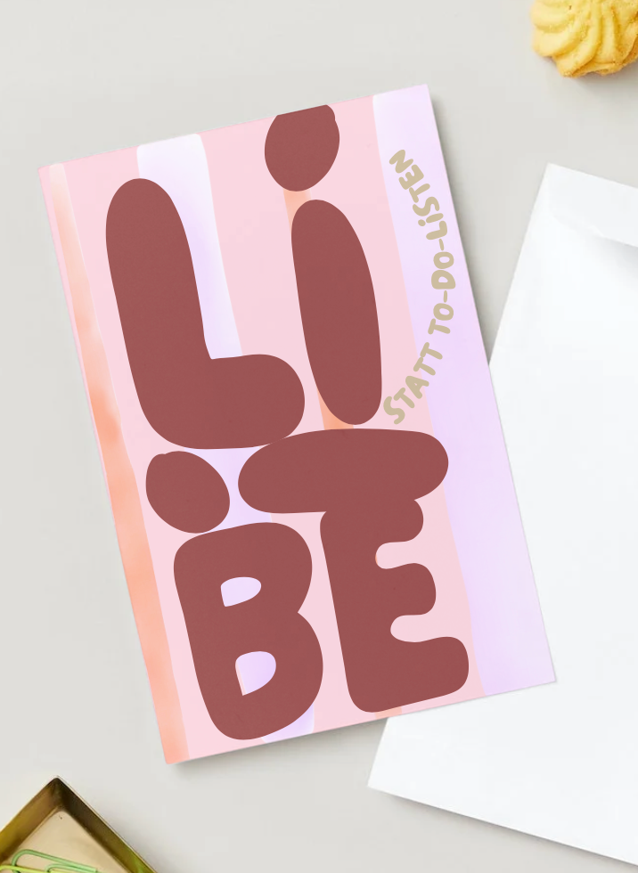 Affirmationskarte Mental Load Liebe statt to-do-Listen von
OrangeCherie Vorderseite