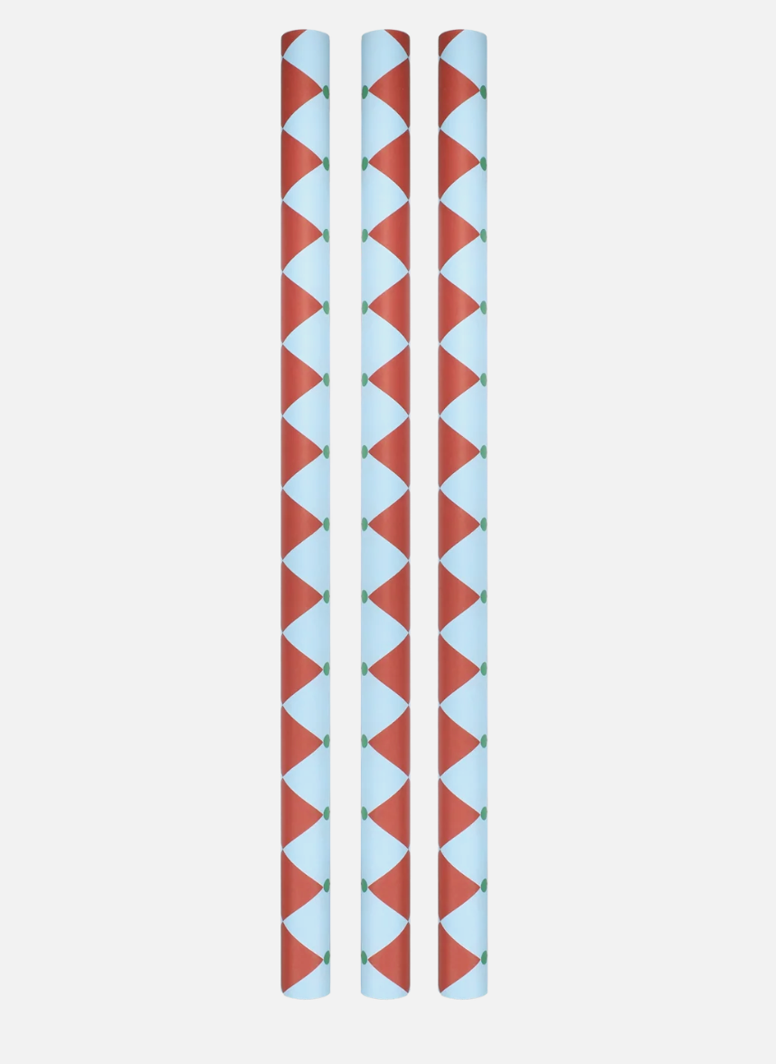Geschenkpapier Ole Zirkus 🎪🩵🌱Hellblau Maulbeere Rasengrün