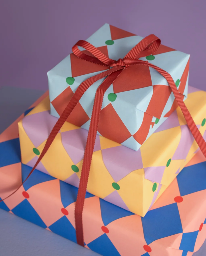 Geschenkpapier Ole Zirkus 🎪🩵🌱Hellblau Maulbeere Rasengrün