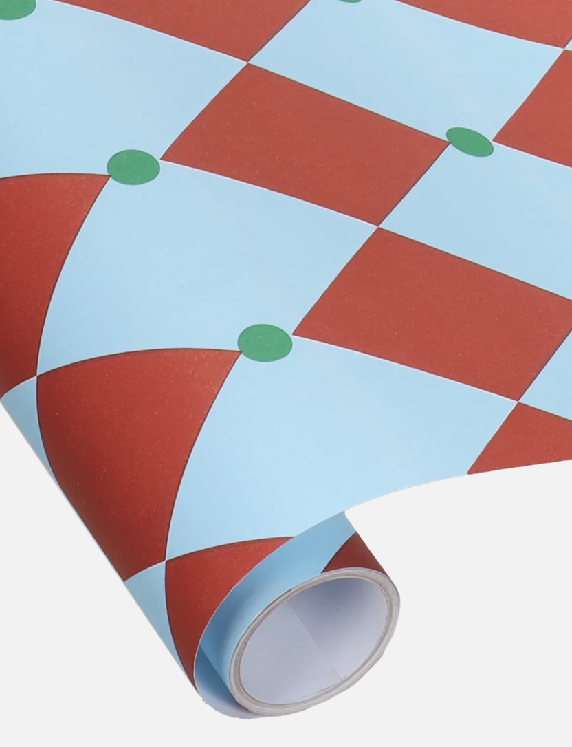 Geschenkpapier Ole Zirkus 🎪🩵🌱Hellblau Maulbeere Rasengrün