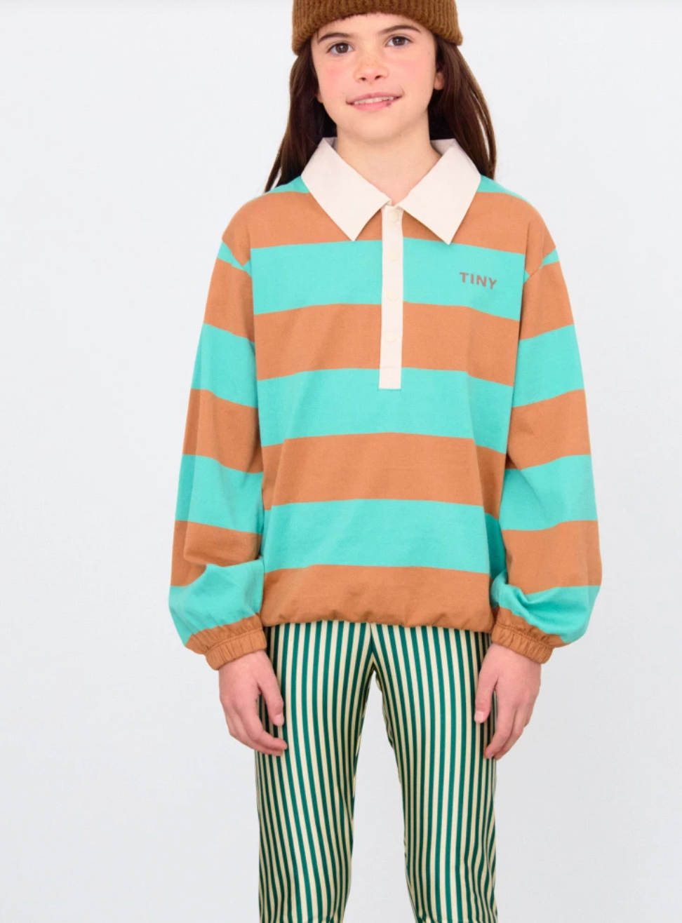 Stripes Shiny Leggings Dark Green