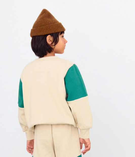Color Block Sweater TinyCottons Dark Vanilla