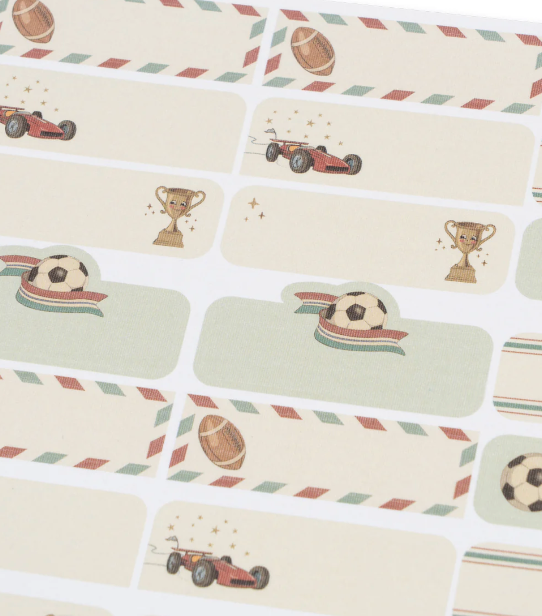 Back-to-school Namenssticker ⚽️🏈🏆🏎️ Kick it.