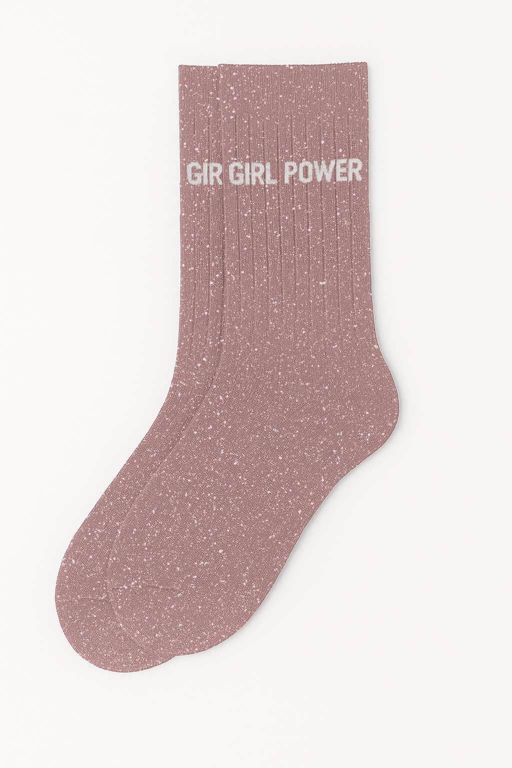 Glitzernde Socken mit Statement Slogan GIRL POWER