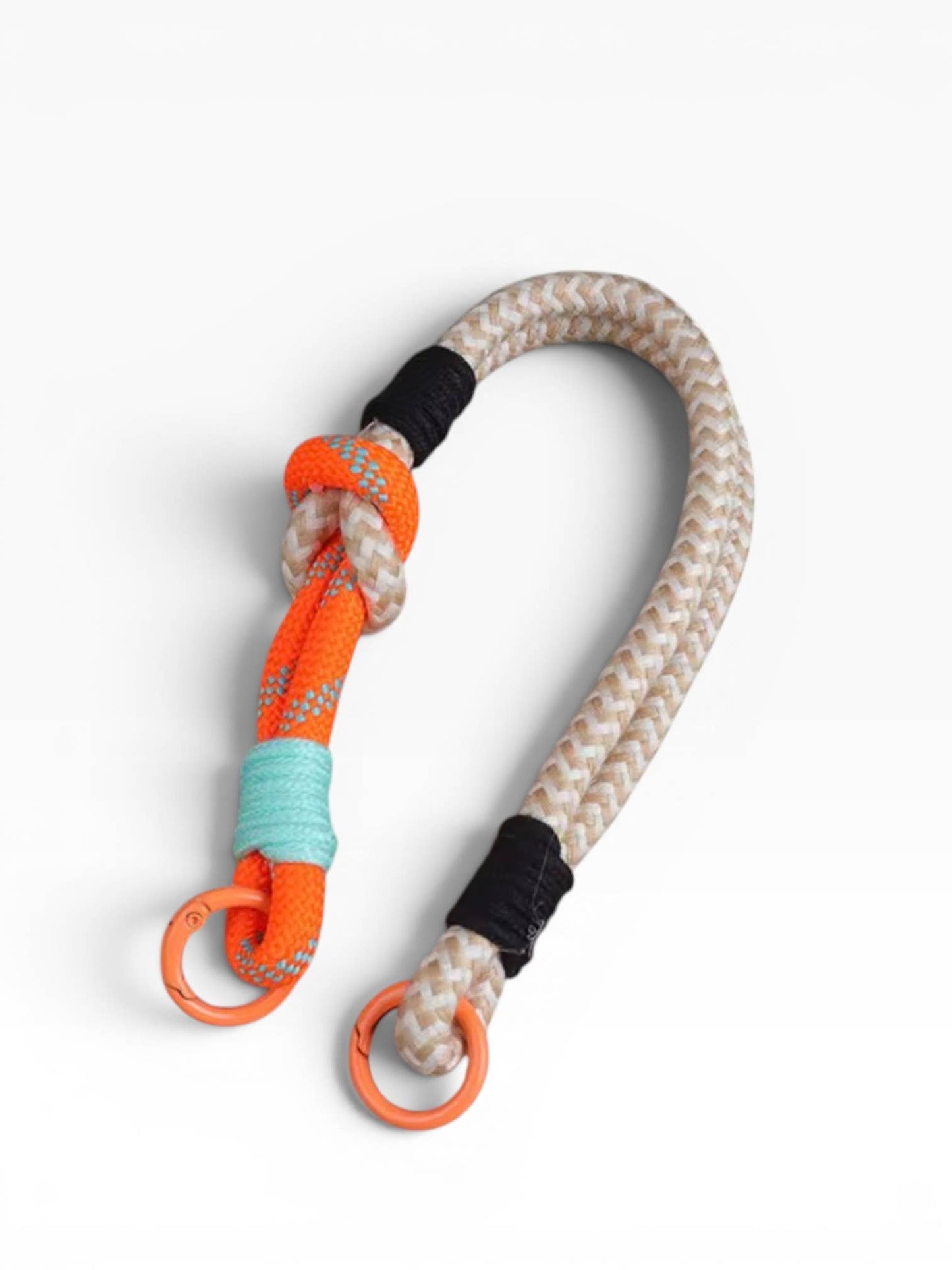 Mobile Phone Strap & Bag Charm Chubby Rope Beige Orange Black