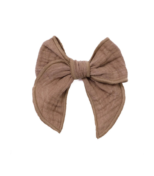 Scrunchie made of cotton gauze chocolate brown