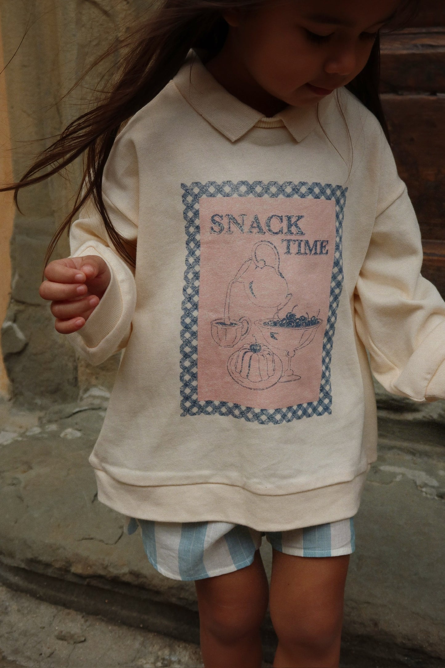 Spotty Longsleeve Polo Buttercreme🥧🫖 Snack Time