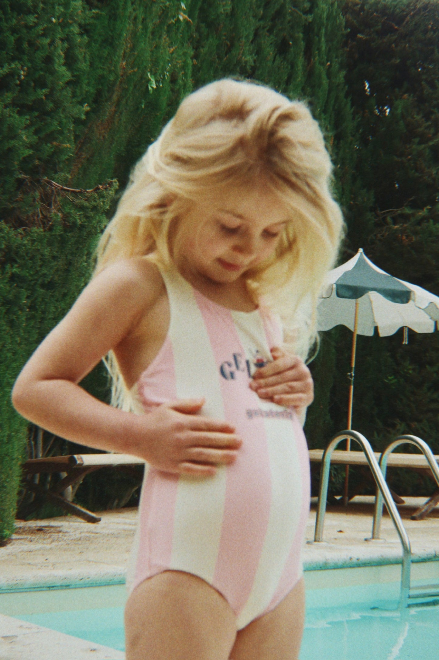 Striped Pomia Swimsuit with Gelato 🍦🍧🍡 Print