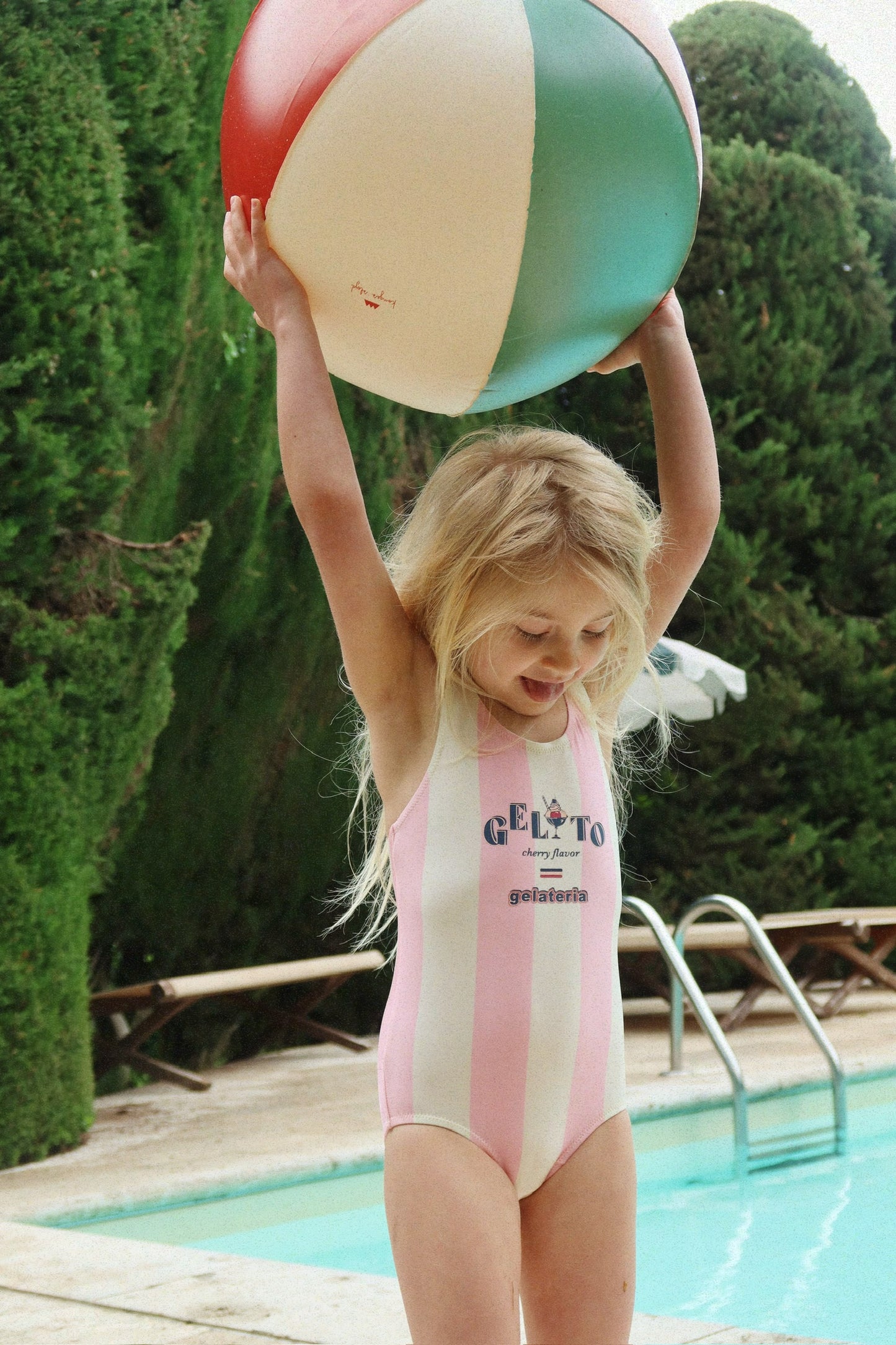 Striped Pomia Swimsuit with Gelato 🍦🍧🍡 Print