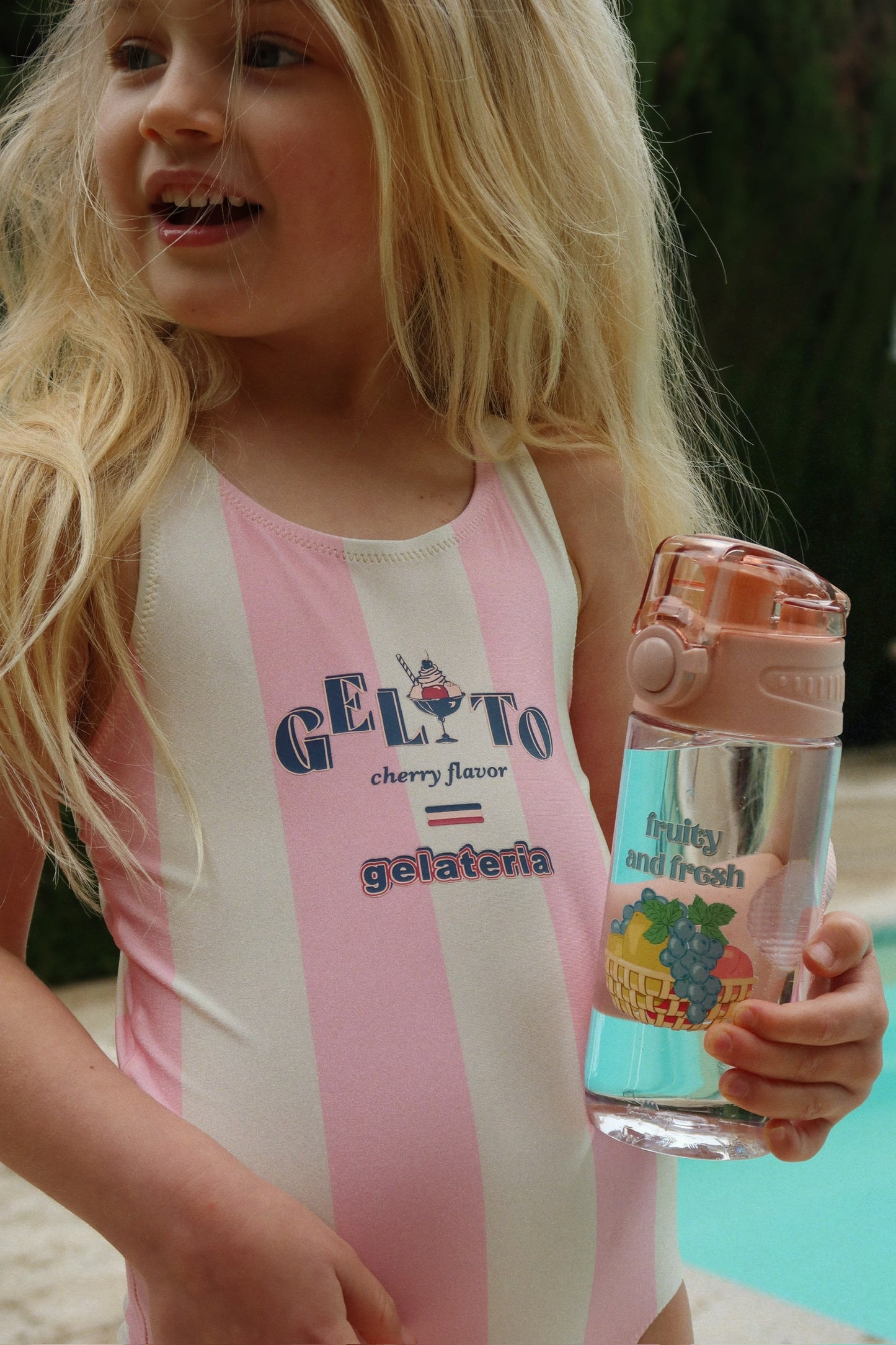 Striped Pomia Swimsuit with Gelato 🍦🍧🍡 Print