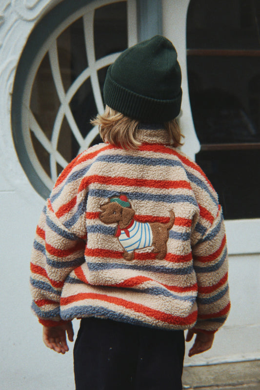 Jody Teddyjacke 🐶🦴 Tangerine Stripe