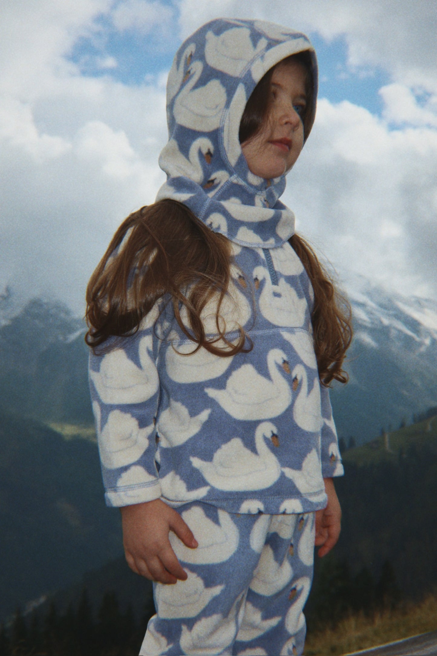 Allover Swan Print Konges Slojd Tavi Fleece Series