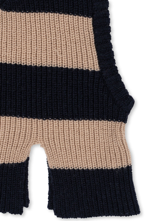 Vitum Balaclava Merinostrick Blockstreifen