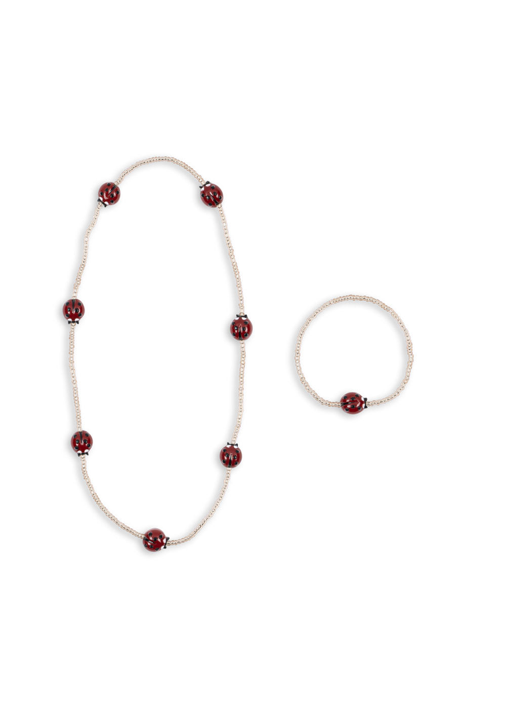 🍒 Set necklace and bracelet glass beads Cherry