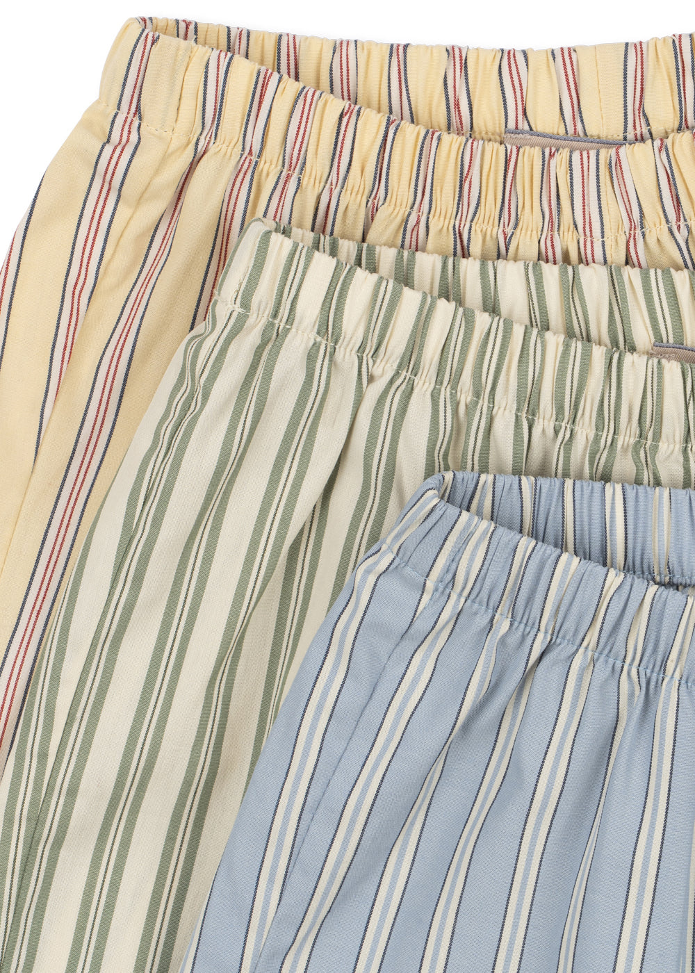 3er Set leichte gestreifte Shorts Azur von Konges Slojd GOTS