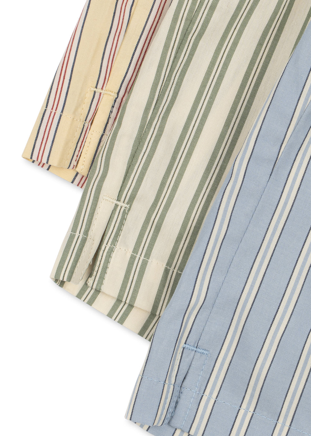 3er Set leichte gestreifte Shorts Azur von Konges Slojd GOTS