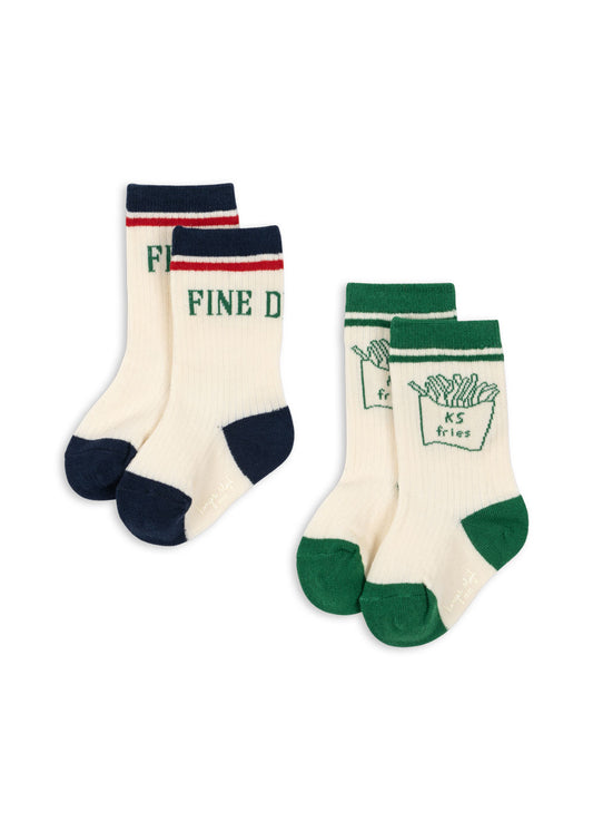 Sportsocken 2er Pack "Fine Dining" 🍟🍽️