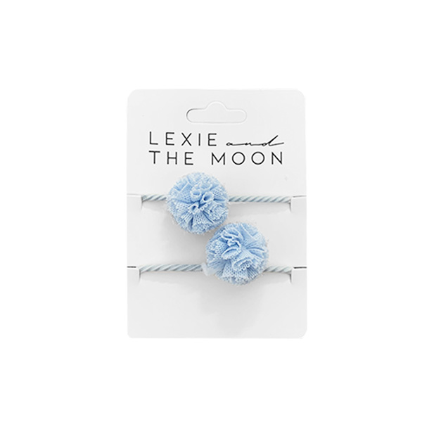 Haargummis Pom Pom - Eisblau (klein)