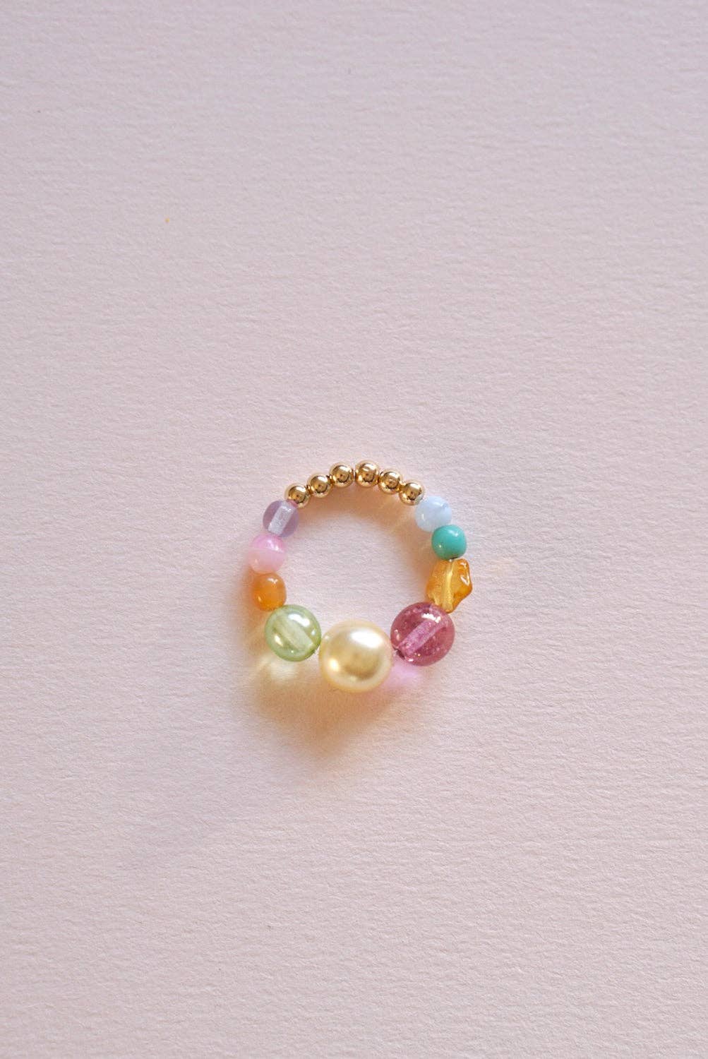 BOULE Ring - Light Green, purple, pearl, yellow star