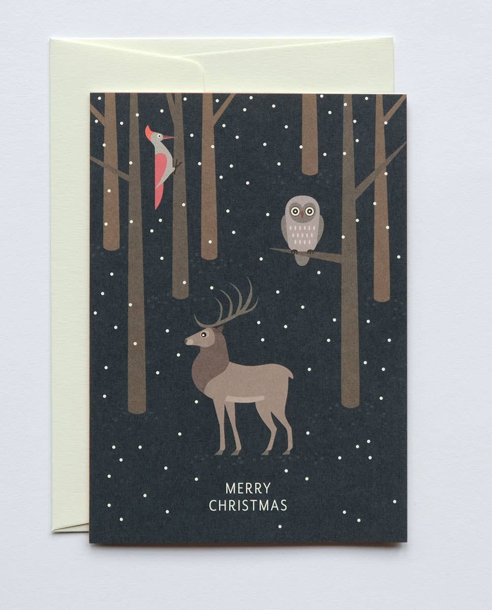 Deer & Owl Weihnachtskarte