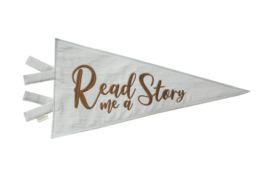 Decorative flag “Read me a Story” Grey