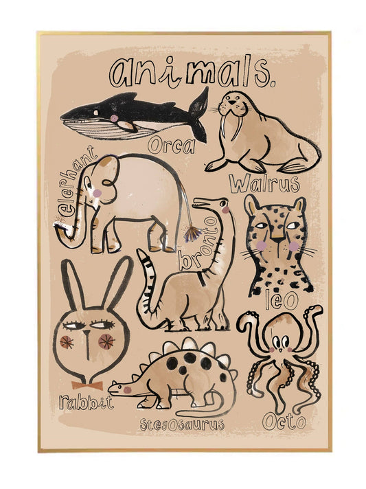 Poster Collezione Animali 50X70 cm